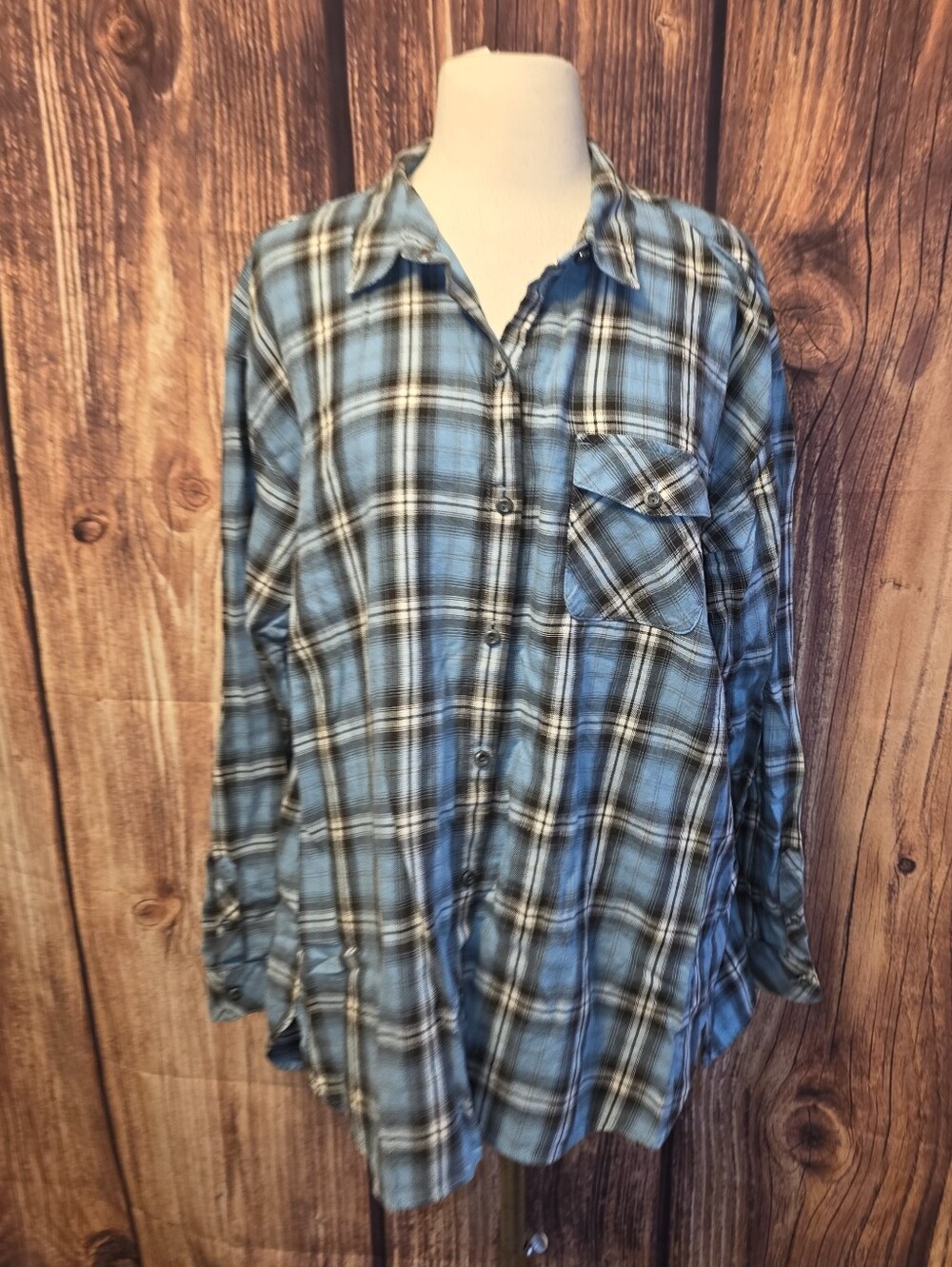 JJill Button Up Shirt Size XL Plaid